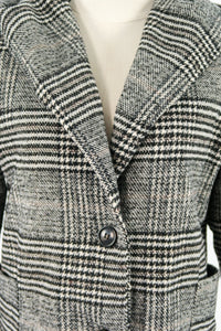 เสื้อโค้ทผ้าทวีตลายสก็อตกันหนาว  - Classic Plaid Double-Breasted Woolen Coat