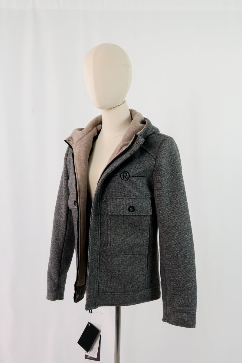 เสื้อโค้ทผ้าวูลกันหนาว มีฮู้ด - Long-Sleeved Wooleb Coat