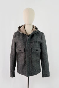 เสื้อโค้ทผ้าวูลกันหนาว มีฮู้ด - Long-Sleeved Wooleb Coat