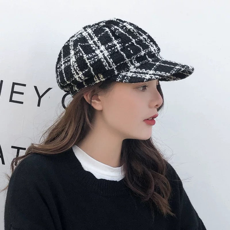 หมวกแฟชั่นผ้าทวีตทรง Cabbie No.203  - Cotton Newsboy Gatsby Apple Cabbie Cap