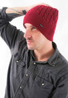 หมวกไหมพรมถักลายเปีย บุขนด้านในสำหรับกันหนาว No.688 - Unisex Cable Knit Fleece Lining Knit Beanie Ski Hat