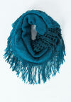 ผ้าพันคอไหมพรมทรงอินฟินิตี้ทูโทน - Warm Knit Infinity Scarf With Tassels