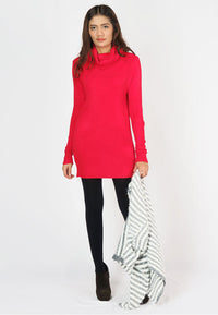เสื้อไหมพรมคอเต่าทรงยาว No.8742- Basic Slim Turtleneck Long Sweater