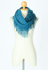 ผ้าพันคอไหมพรมทรงอินฟินิตี้ทูโทน - Warm Knit Infinity Scarf With Tassels