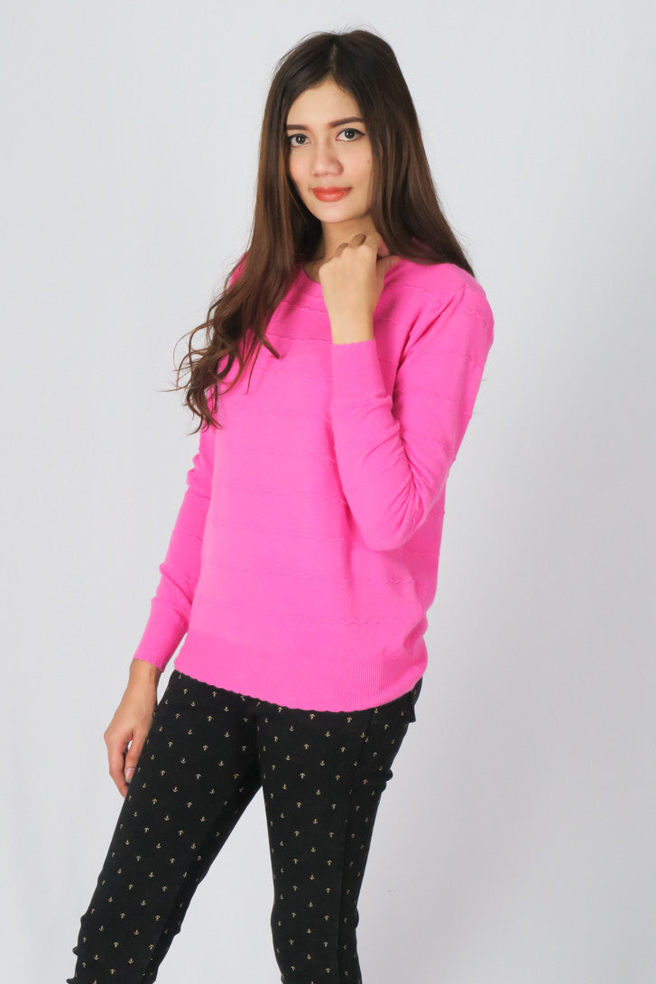 เสื้อสเวตเตอร์  - Modern round neck cashmere sweater