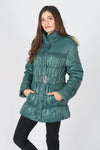 เสื้อโค้ทดาวน์กันหนาวพร้อมเข็มขัด - Winter Premium Thickened Fox Fur Hooded Down Jacket With Belt
