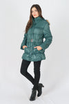 เสื้อโค้ทดาวน์กันหนาวพร้อมเข็มขัด - Winter Premium Thickened Fox Fur Hooded Down Jacket With Belt