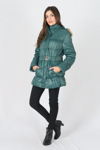 เสื้อโค้ทดาวน์กันหนาวพร้อมเข็มขัด - Winter Premium Thickened Fox Fur Hooded Down Jacket With Belt