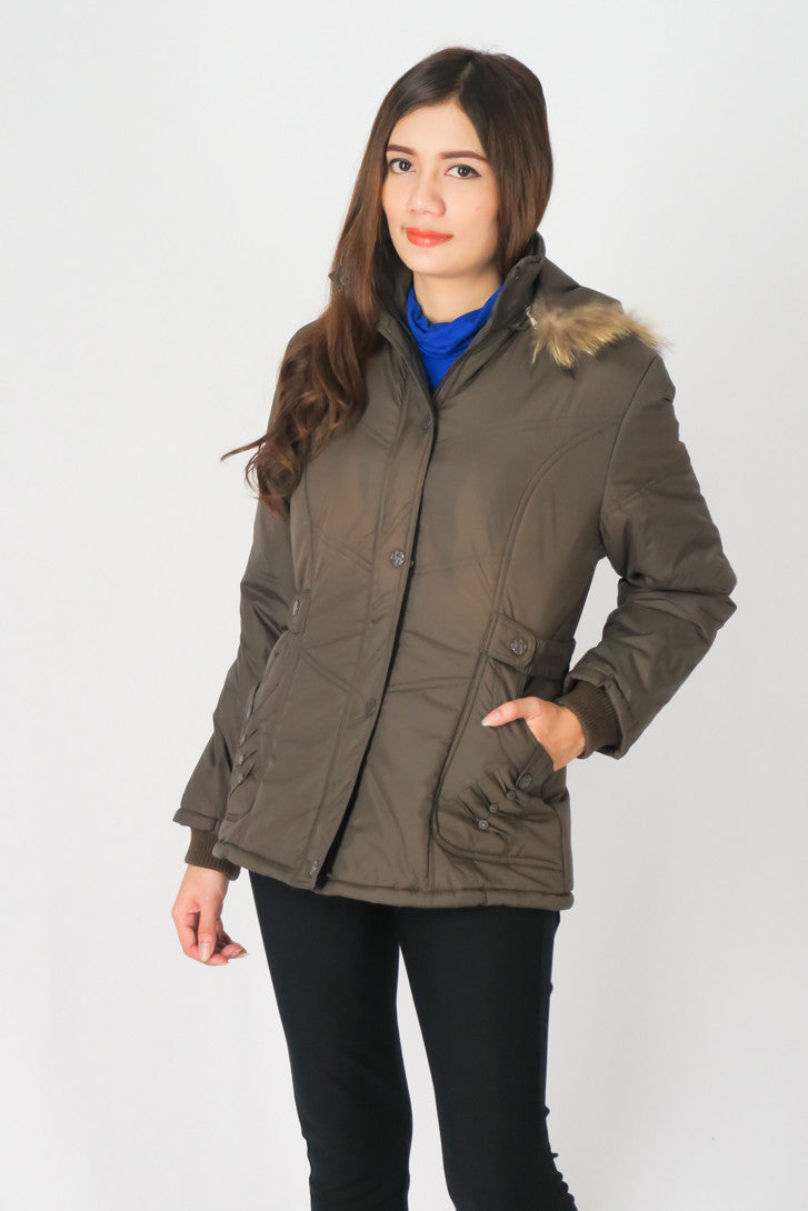 เสื้อโค้ทดาวน์กันหนาว - Windproof Slim fit Chevron Down Coat