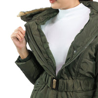 เสื้อโค้ทดาวน์กันหนาว - Windproof Slim Fit Chevron Down Coat With Belt