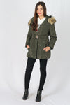 เสื้อโค้ทดาวน์กันหนาว - Windproof Slim Fit Chevron Down Coat With Belt