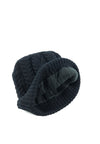 หมวกไหมพรมถักลายเปีย บุขนด้านใน H012- Unisex Cable Knit Fleece Lining Knit Beanie Ski Hat