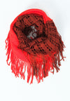 ผ้าพันคอไหมพรมทรงอินฟินิตี้ทูโทน - Warm Knit Infinity Scarf With Tassels