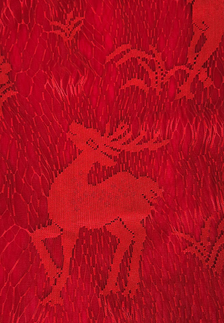 ผ้าพันคอซิลค์ - Reindeer Tassel Silk Shawl Scarf