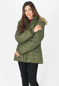 เสื้อโค้ทดาวน์ไลท์กันหนาวมีฮู้ด - Lightweight Hooded Down Jacket