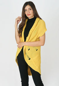 เสื้อคลุมไหมพรม -  Open Front Cable Knit Cardigan