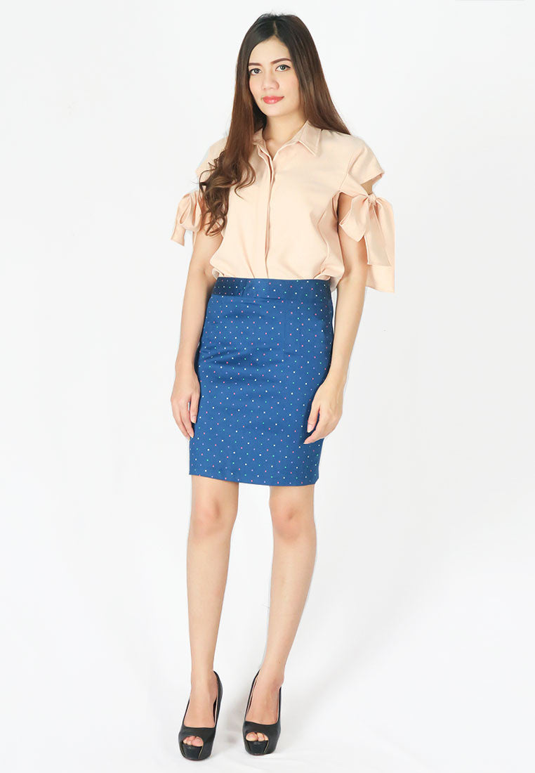กระโปรงทรงดินสอลาย X - Short Pencil Skirt