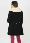 เสื้อโค้ทผ้าวูลคอปกแต่งขน - Faux Fur Wool Blend Coat