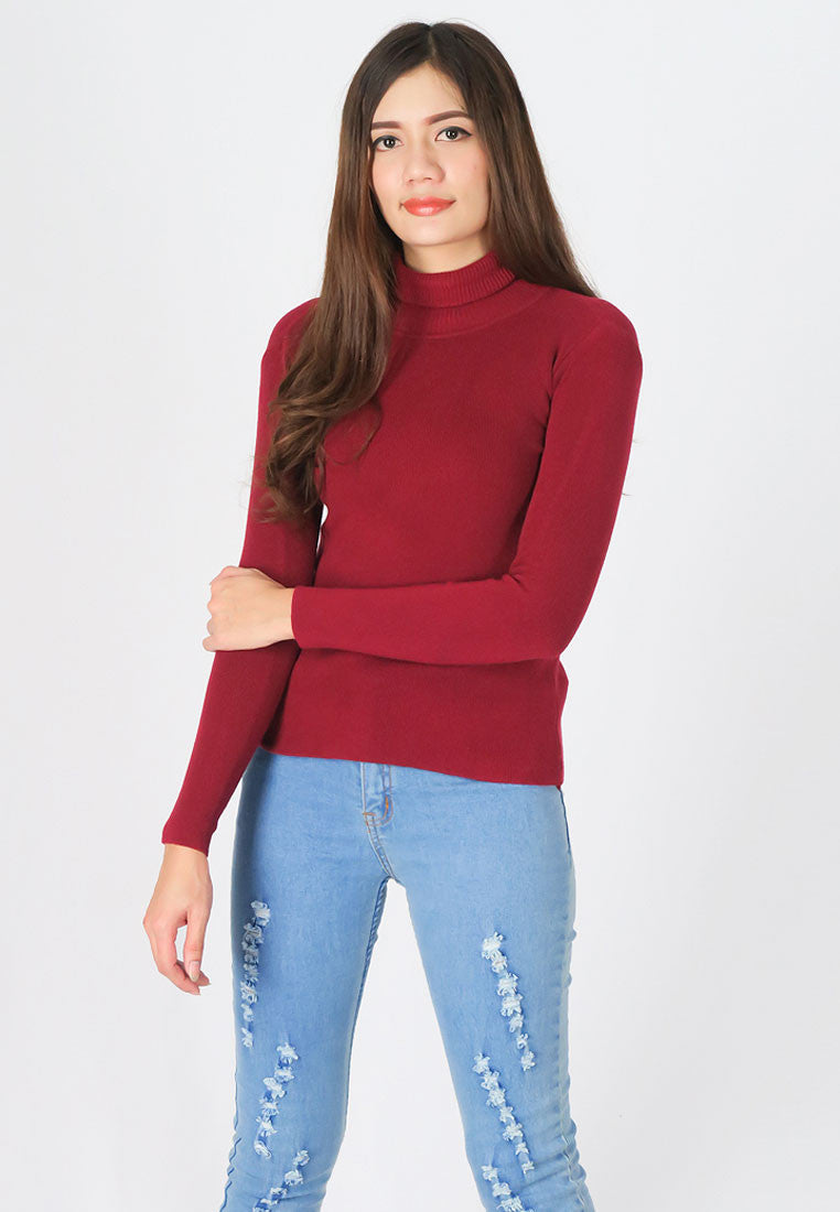 เสื้อไหมพรมคอเต่าแขนยาว เสื้อกันหนาวไหมพรม เสื้อกันหนาวคอเต่าแขนยาว - Turtleneck Long-Sleeved Sweater