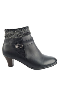 รองเท้าบูทหนังส้นสูง S279 - Genuine Leather Low Heel Ankle Boots