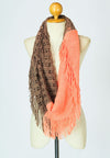 ผ้าพันคอไหมพรมทรงอินฟินิตี้ทูโทน - Warm Knit Infinity Scarf With Tassels