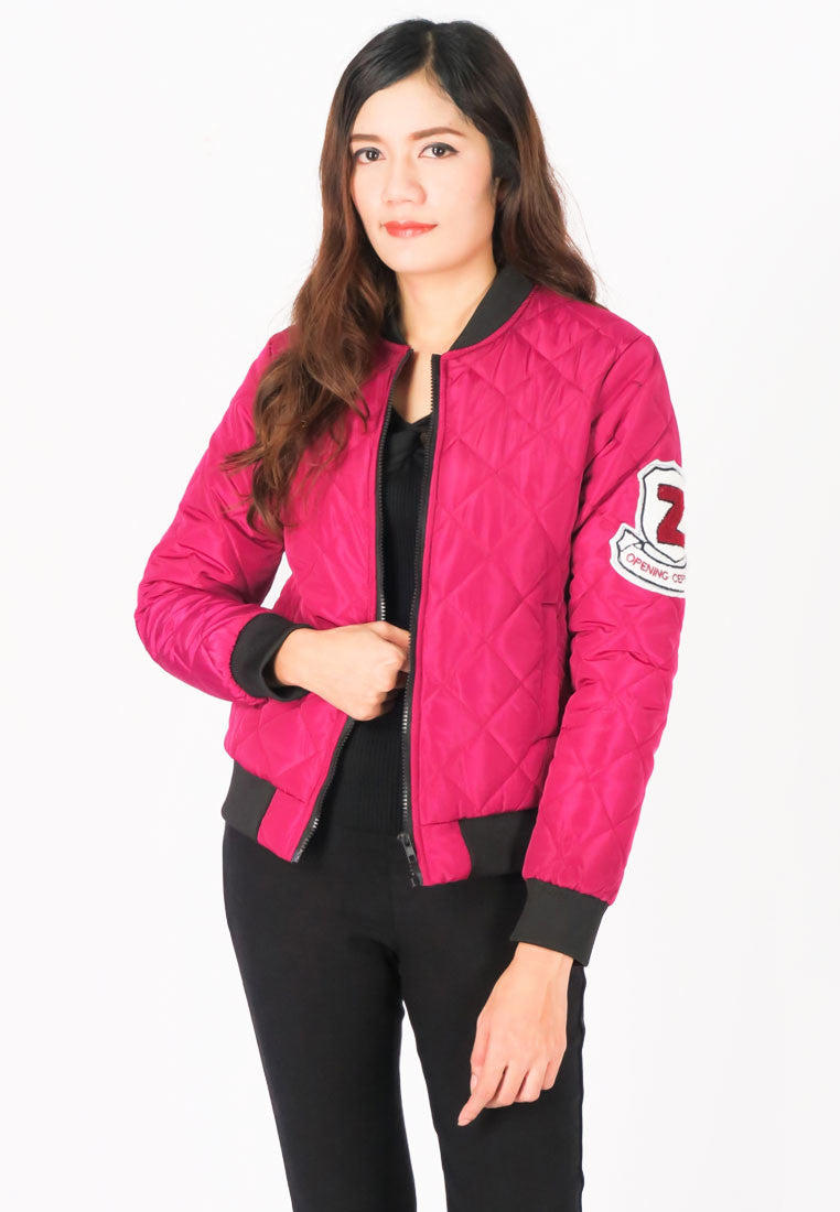 เสื้อแจ็กเก็ตบอมเบอร์แบบบุกันหนาว - Zipper Bomber Quilted Down Jacket