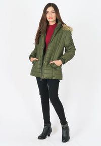 เสื้อโค้ทดาวน์ไลท์กันหนาวมีฮู้ด - Lightweight Hooded Down Jacket