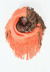ผ้าพันคอไหมพรมทรงอินฟินิตี้ทูโทน - Warm Knit Infinity Scarf With Tassels