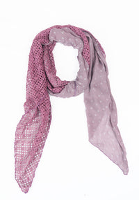 ผ้าพันคอปักลายผสมลายถัก - Shawl Lace Embroidered Scarf