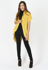 เสื้อคลุมไหมพรม -  Open Front Cable Knit Cardigan
