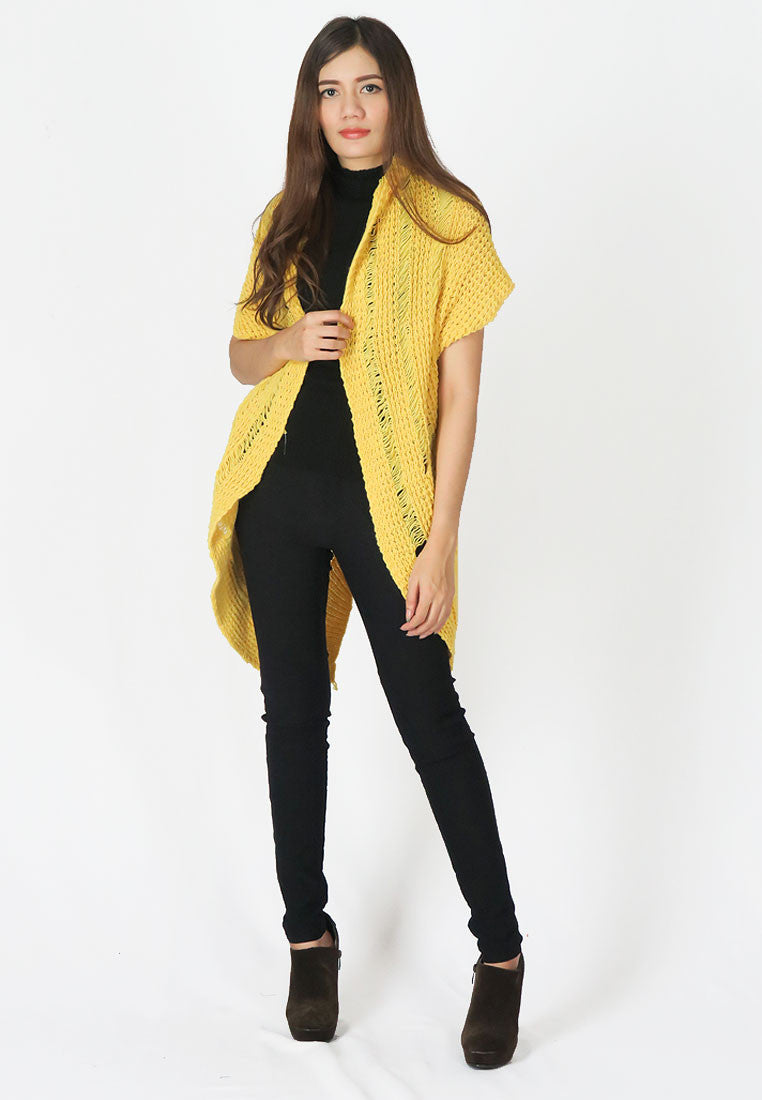 เสื้อคลุมไหมพรม -  Open Front Cable Knit Cardigan