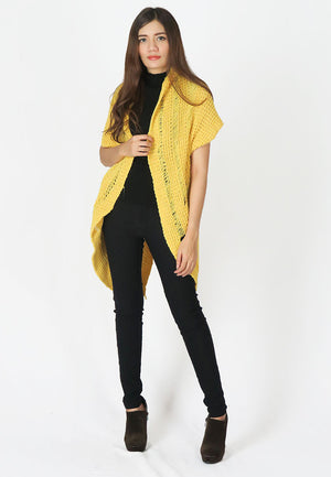 เสื้อคลุมไหมพรม -  Open Front Cable Knit Cardigan