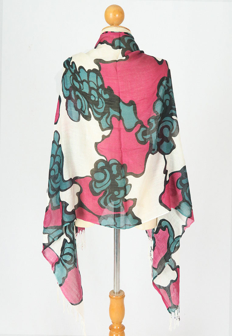 ผ้าพันคอลายดอก - Floral Lightweight Shawl Scarf