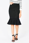 กระโปรงเอวสูงชายระบาย  - Slim Elastic High Waist Flounce Skirt