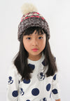 หมวกไหมพรมโบฮีเมียนลายเส้นมีปอม - Bohemian Stripe Crochet Knit Slouchy Pom Pom Beanie Winter Hat