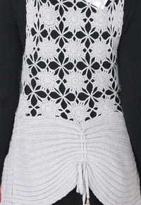เสื้อคลุมไหมพรม - Open Front Cable Knit Cardigan