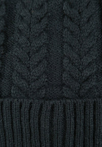 หมวกไหมพรมถักลายเปีย บุขนด้านใน H012- Unisex Cable Knit Fleece Lining Knit Beanie Ski Hat
