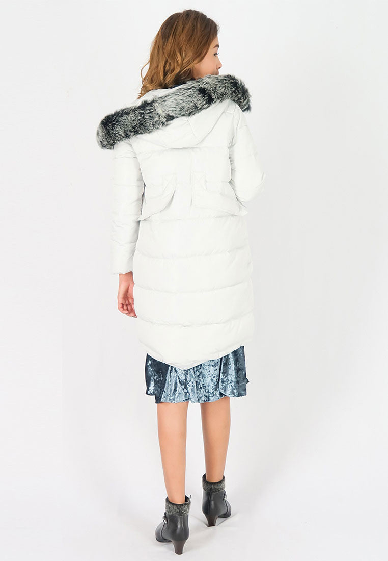 เสื้อโค้ทดาวน์กันหนาวทรงยาว รุ่น 807 - Long Puffer Down Coat Parka With Fur Hood
