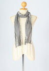 ผ้าพันคอแต่งพู่ลูกไม้ - Tassel Leafy Lace Scarf