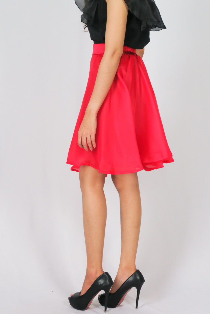 กระโปรงบานทรงวงกลม - Silk Curcle Midi Skirt