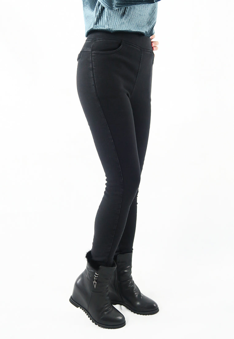 กางเกงเอวสกินนี่บุกันหนาว - Thermal Heatach Fleece Lining Skinny Pant