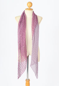 ผ้าพันคอปักลายผสมลายถัก - Shawl Lace Embroidered Scarf