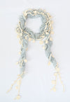 ผ้าพันคอแต่งพู่ลูกไม้ - Tassel Leafy Lace Scarf