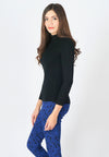 เสื้อไหมพรมสเวตเตอร์ผ้าแคชเมียร์ - Modern Ribbed Mockneck Soft Cashmere Sweater