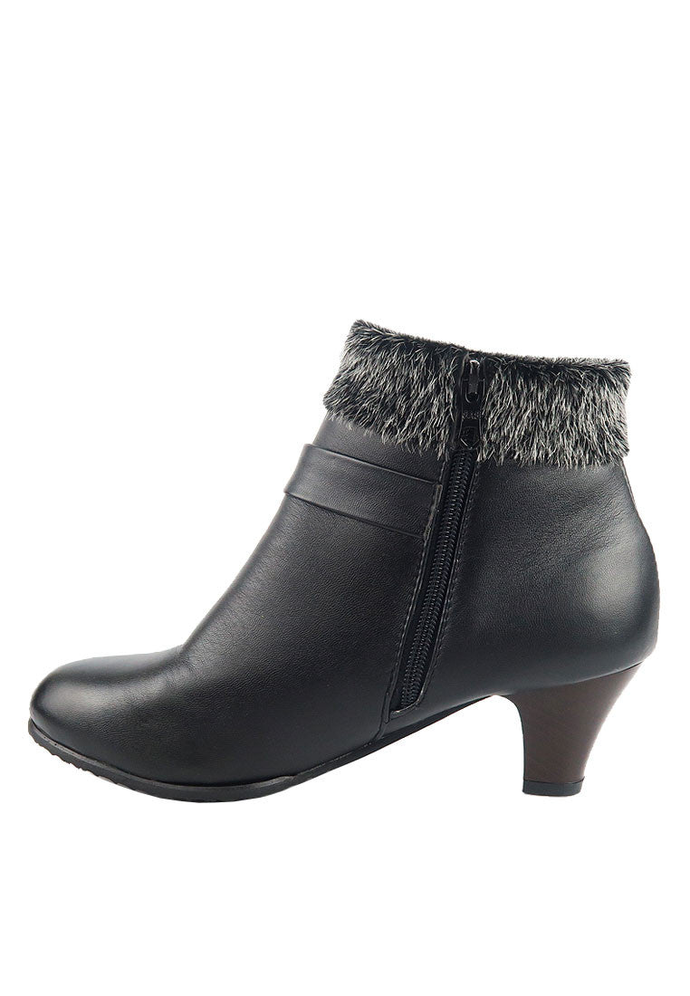 รองเท้าบูทหนังส้นสูง S279 - Genuine Leather Low Heel Ankle Boots
