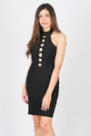 เดรสเข้ารูป - Sleeveless Choker Bodycon Midi Dress