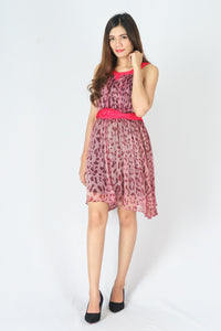 เดรสชีฟองลาย - Strap Bowknot Short Bridesmaid Party Dress