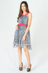 เดรสชีฟองลาย - Strap Bowknot Short Bridesmaid Party Dress