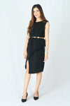 เดรสคอกลมเเขนในตัว - Sleeveless Chiffon Midi Dress