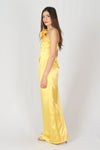 ชุดราตรียาวบ่าเดี่ยวทรงเข้ารูป - One-Shoulder Satin Evening Dress